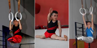 Cimnastikçilerden adrenalin dolu yarışma